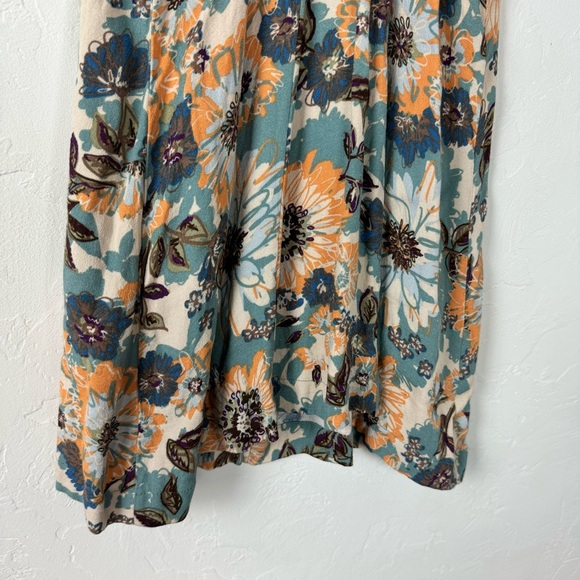 Free People Dress Mini‎ Jump and Jive Floral Printed Button Down Plunge Neckline - Picture 5 of 11